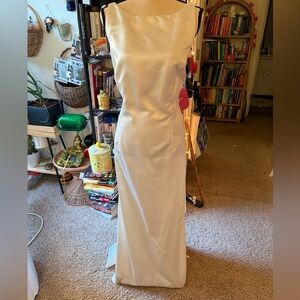 Vintage nightway satin white wedding formal dress